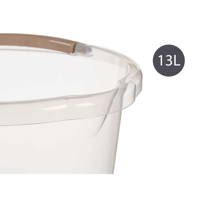 CUBO AGUA TRANSPARENTE 13L CON ASA SURT 3 COL OSC