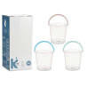 CUBO AGUA TRANSPARENTE 13L CON ASA SURT 3 COL PAST