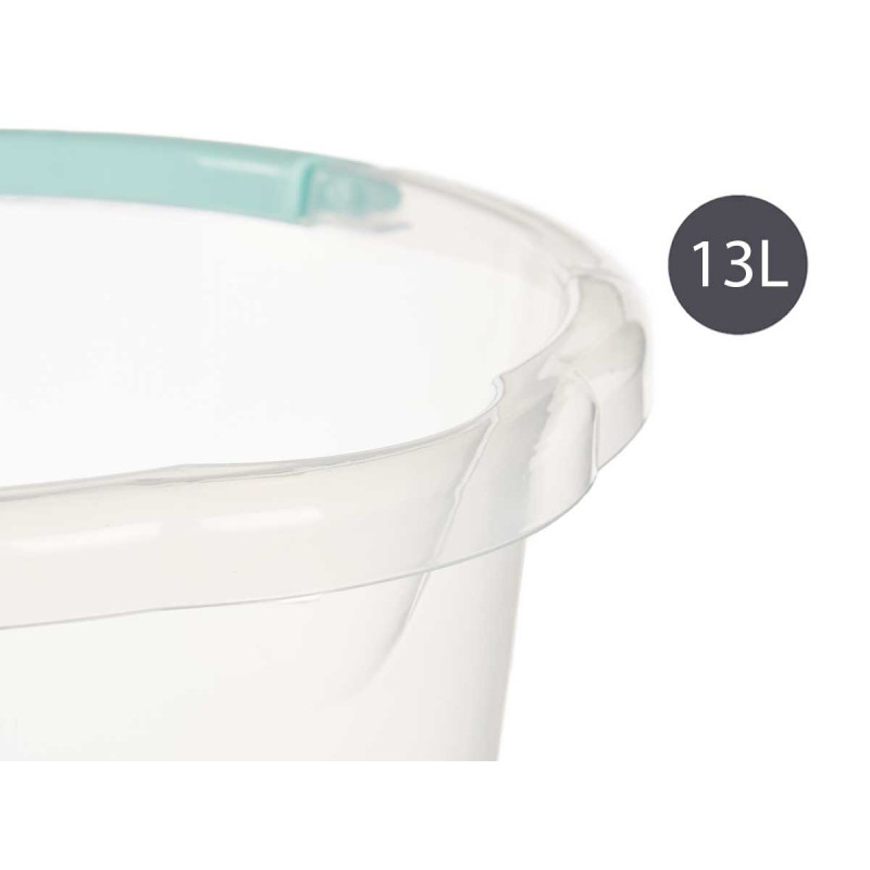 CUBO AGUA TRANSPARENTE 13L CON ASA SURT 3 COL PAST