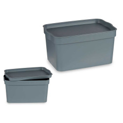 CAJA PLASTICO CON TAPA 2,3L GRIS