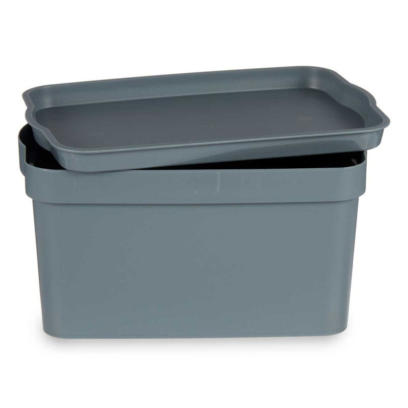 CAJA PLASTICO CON TAPA 2,3L GRIS