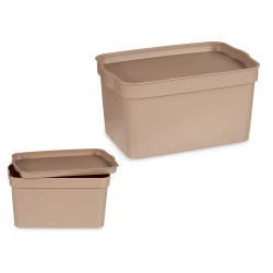 CAJA PLASTICO CON TAPA 2,3L BEIGE