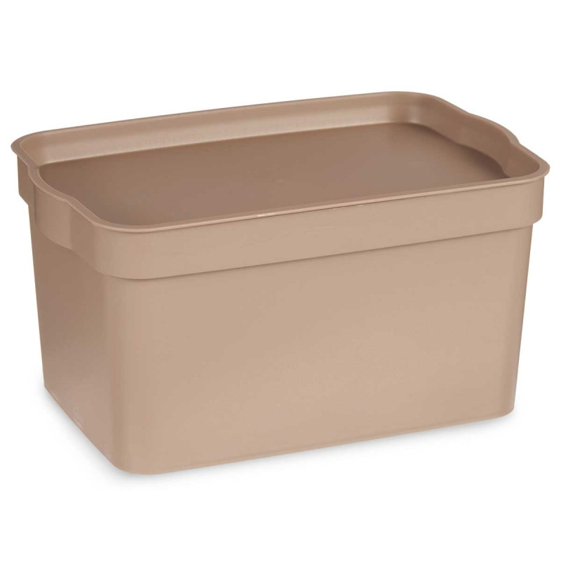 CAJA PLASTICO CON TAPA 2,3L BEIGE
