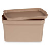 BEIGE PLASTIC STORAGE BOX WITH COVER 2.3L