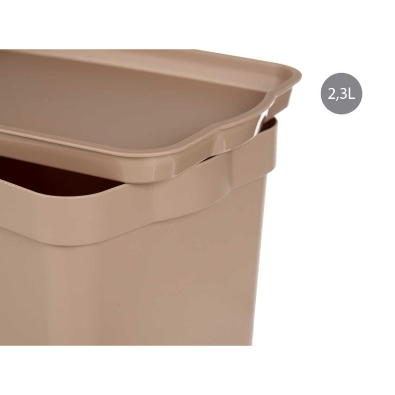 CAIXA PLÁSTICO COM TAMPA 2,3L BEGE 