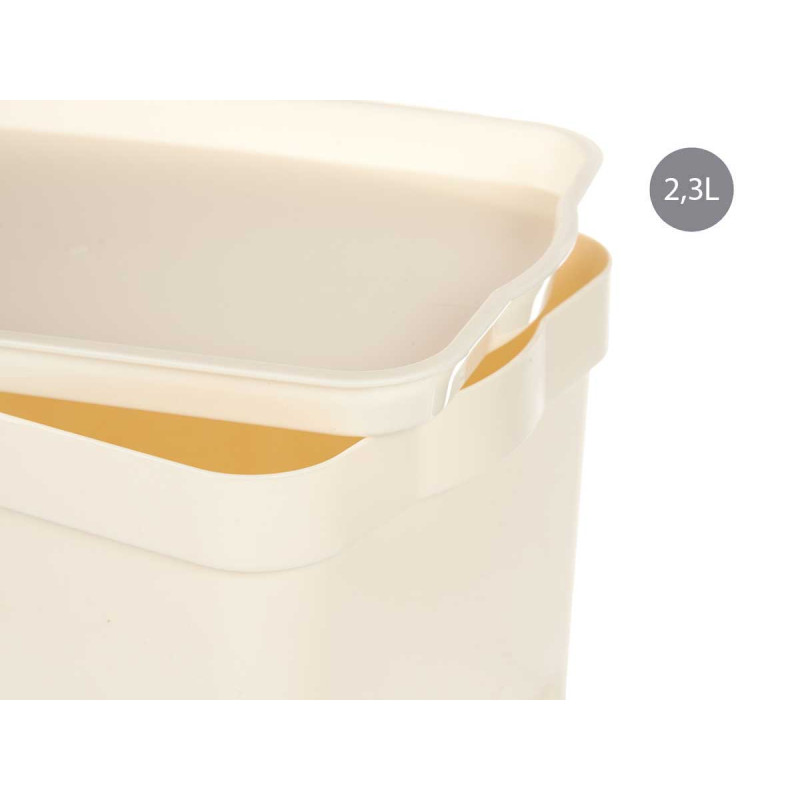 CAIXA PLÁSTICO COM TAMPA 2,3L CREME 