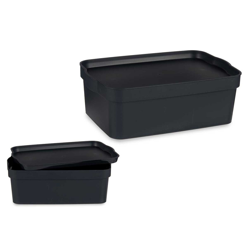 SCATOLA PLASTICA CON COPERCHIO 6L ANTRACITE