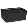 ANTHRACITE PLASTIC STORAGE BOX WITH COVER 6L