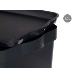 CAIXA PLÁSTICO COM TAMPA 6L ANTRACITE 
