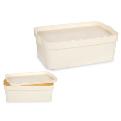 CAIXA PLÁSTICO COM TAMPA 6L CREME 