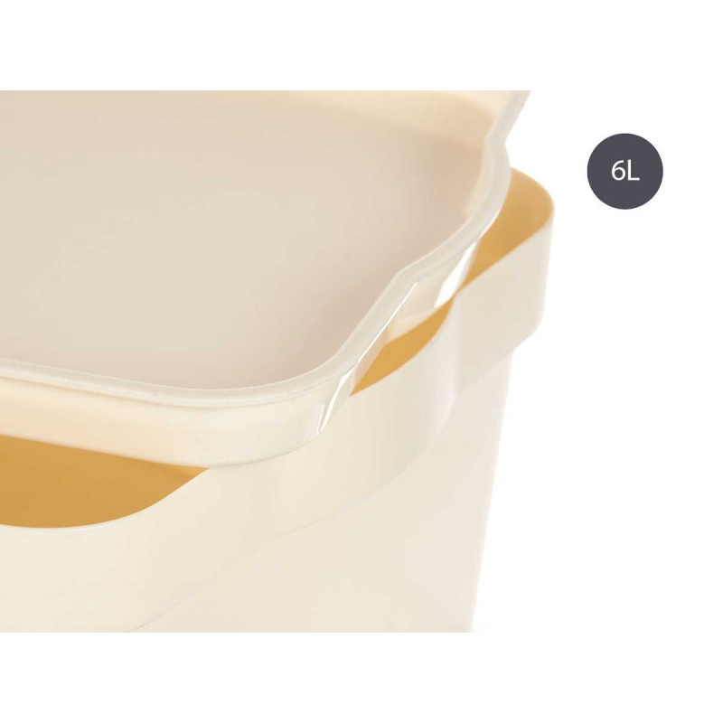 CAIXA PLÁSTICO COM TAMPA 6L CREME 