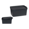 ANTHRACITE PLASTIC STORAGE BOX WITH COVER 7.5L