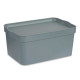 GREY PLASTIC STORAGE BOX WITH COVER 7.5L