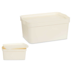 CAIXA PLÁSTICO COM TAMPA 7,5L CREME 