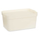 CREAM PLASTIC STORAGE BOX WITH COVER 7.5L