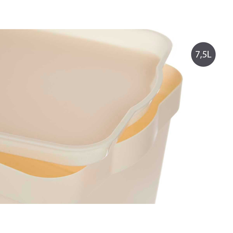 CAIXA PLÁSTICO COM TAMPA 7,5L CREME 