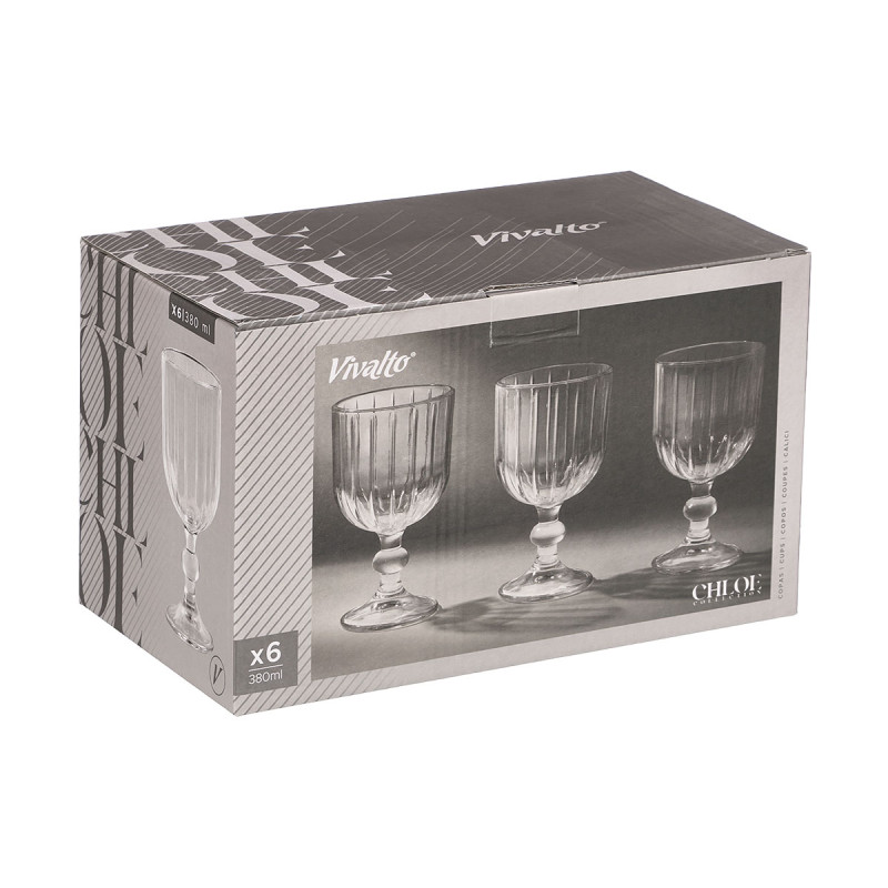 COPA VINO RAYAS 380ML TRANSPARENTE