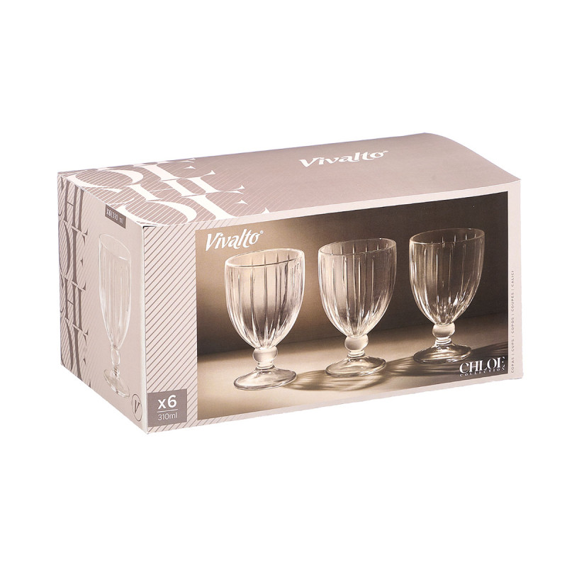 CALICE VINO RIGHE 310ML TRASPARENTE