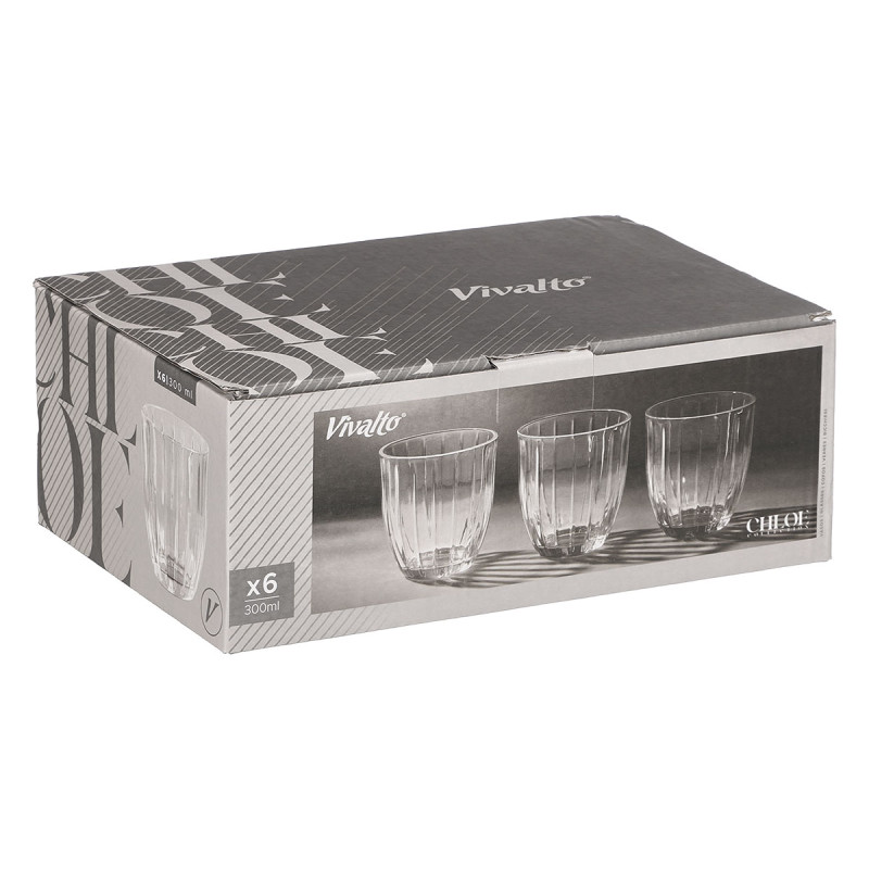 BICCHIERE ACQUA RIGHE 330MLTRASPARENTE