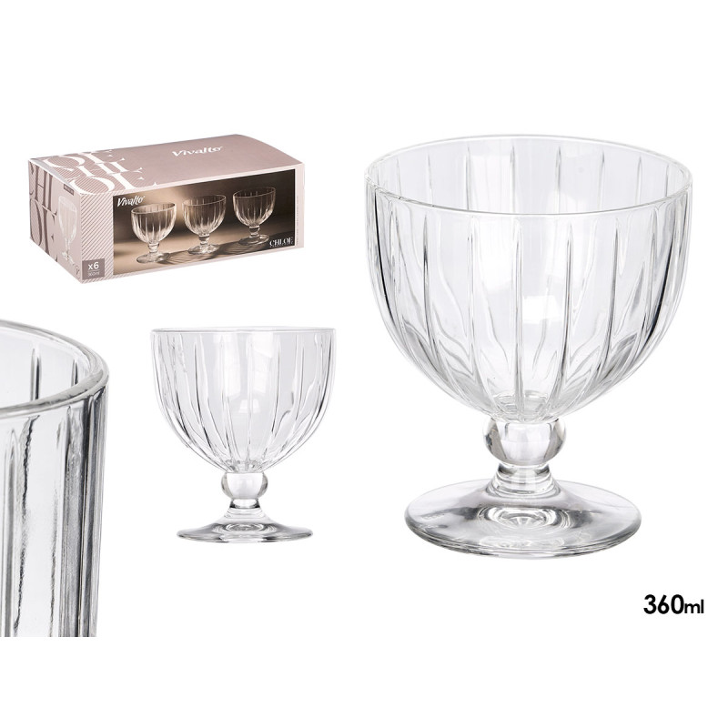 COUPE GLACE RAYURES 350ML TRANSPARENT