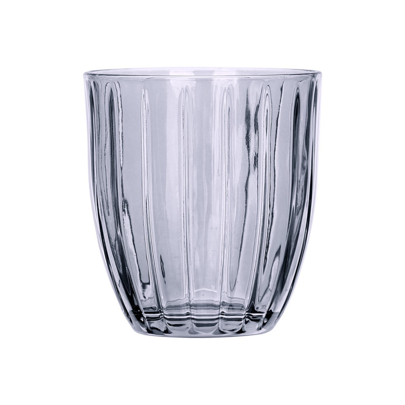 VERRE À EAU  RAYURES 330ML FUMÉE