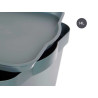 GREY PLASTIC STORAGE BOX WITH COVER 24L