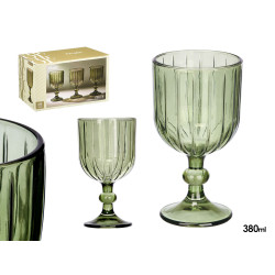 CALICE VINO RIGHE 380ML VERDE