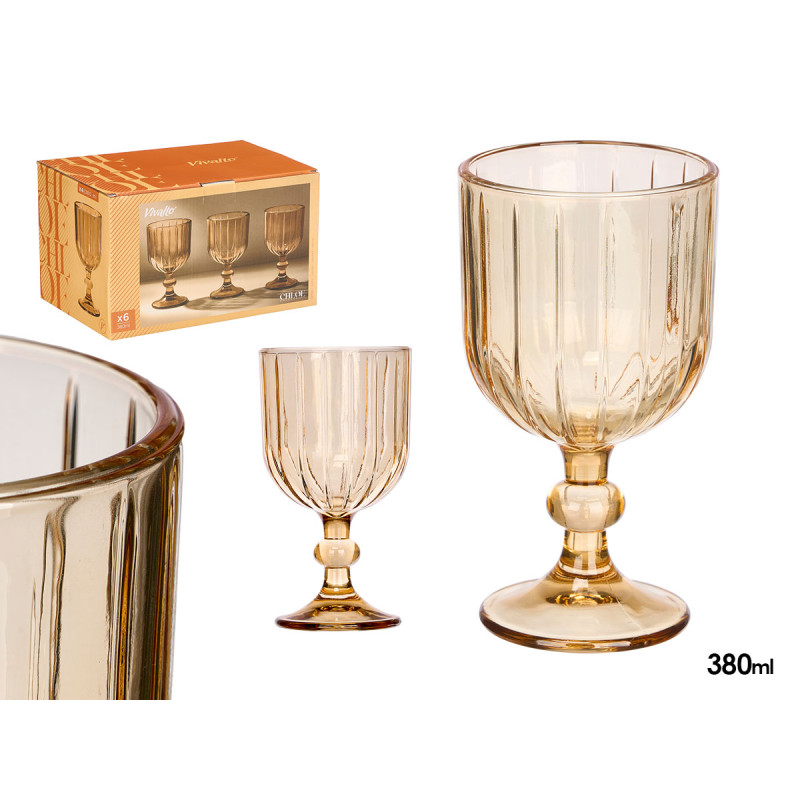 380ML AMBER STRIPED WINE CUP