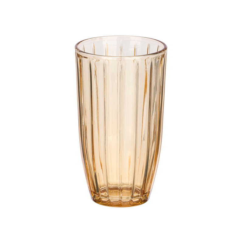 VASO ALTO RAYAS 440ML AMBAR