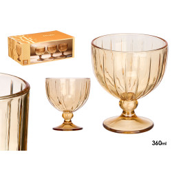 350ML AMBER STRIPED ICE CREAM CUP