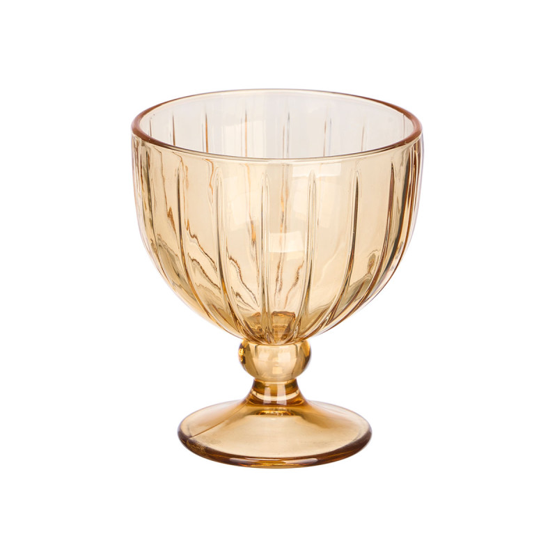 COPA HELADO RAYAS 360ML AMBAR