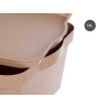BEIGE PLASTIC STORAGE BOX WITH COVER 14L