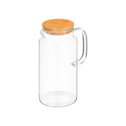 JARRO REDONDO BOROSILICATO TAMPA BAMBU 1,2L. POR F