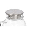 BROCCA ROTONDA BOROSILICATO COPERCHIO ACCIAIO 1,2L