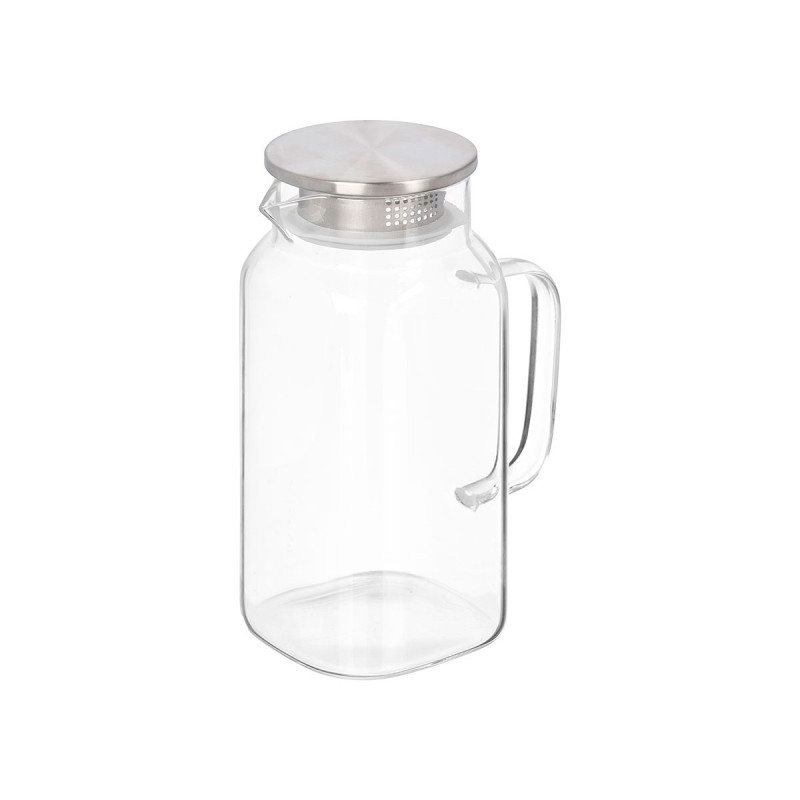 JARRA BOROSILICATO CUADRADA TAPA ACERO 1,5L