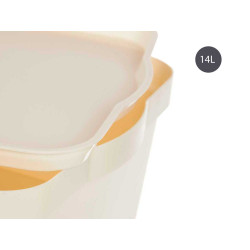 CAIXA PLÁSTICO COM TAMPA 14L CREME 