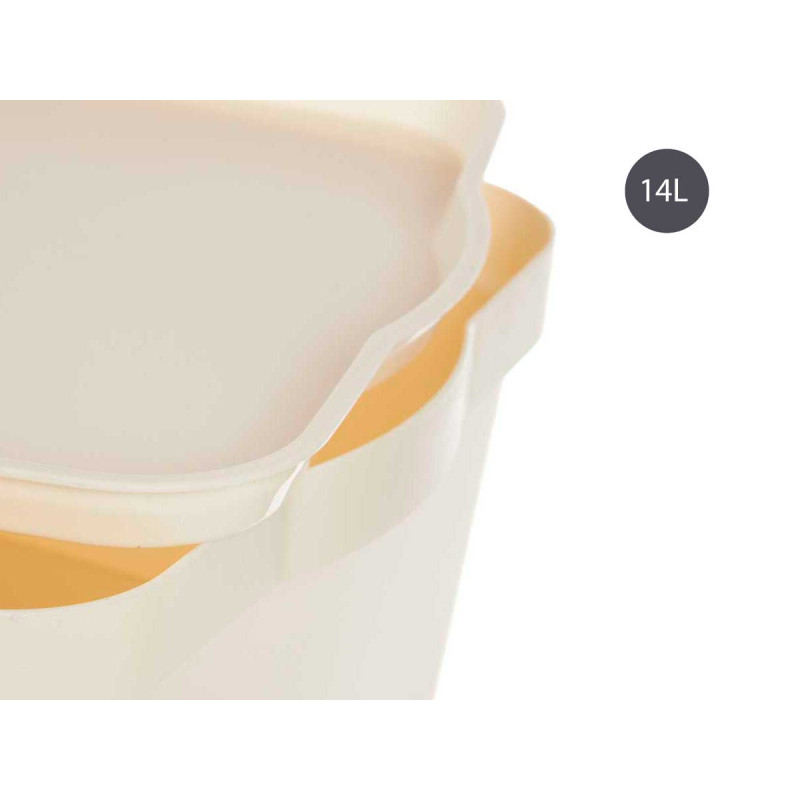 CAIXA PLÁSTICO COM TAMPA 14L CREME 