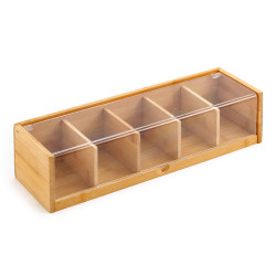 CAIXA DE BAMBU COM 5 COMPARTIMENTOS 