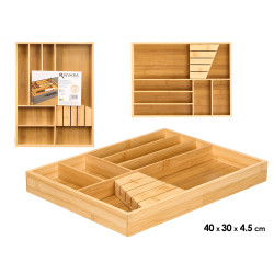 PORTA-TALHERES BAMBU 6 RANHURAS SUPORTE FACAS