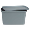 GREY PLASTIC STORAGE BOX WITH COVER 24L