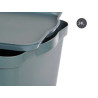 GREY PLASTIC STORAGE BOX WITH COVER 24L