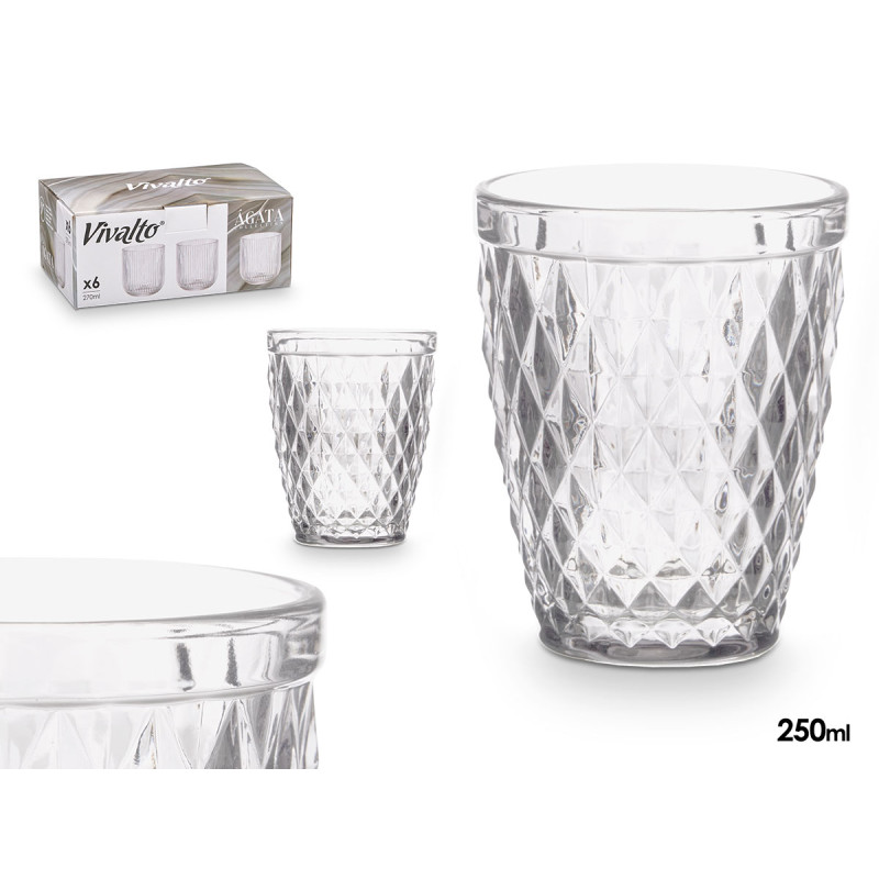 BICCHIERE DIAMANTE TRASPARENTE 250ML