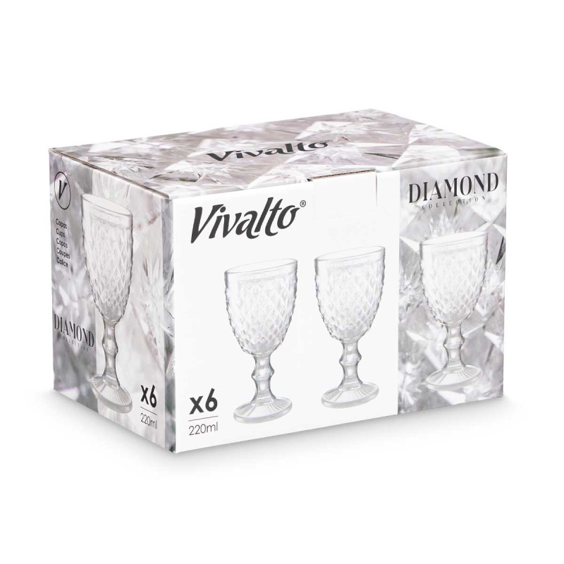 VASO DIAMANTE TRANSPARENTE 250 ML
