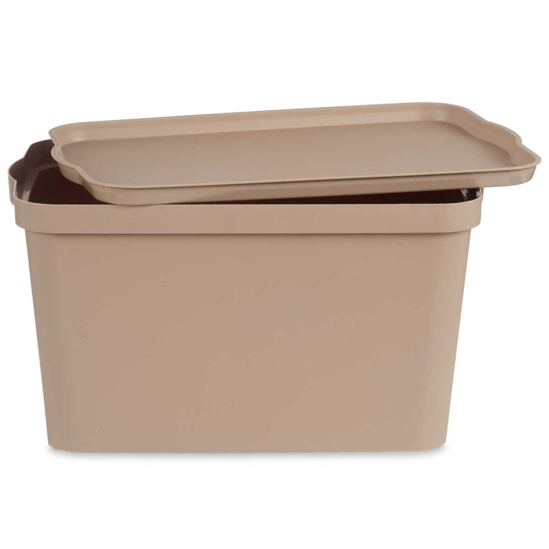 BOITE PLASTIQUE AVEC COUVERCLE 24L BEIGE