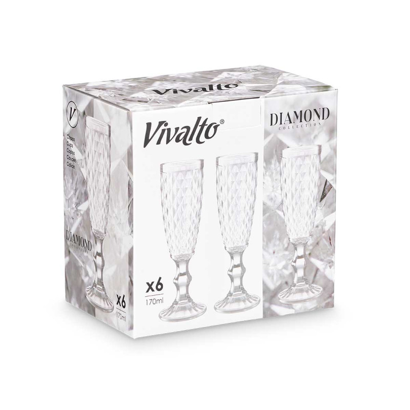CALICE SPUMANTE DIAMANTE TRASPARENTE 170 ML