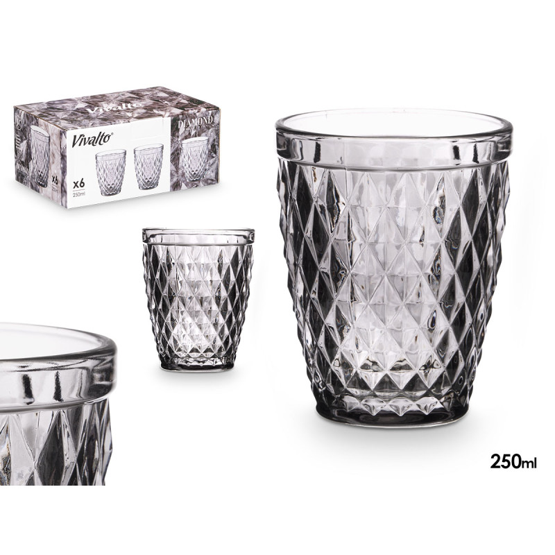 VASO DIAMANTE GRIS 250 ML
