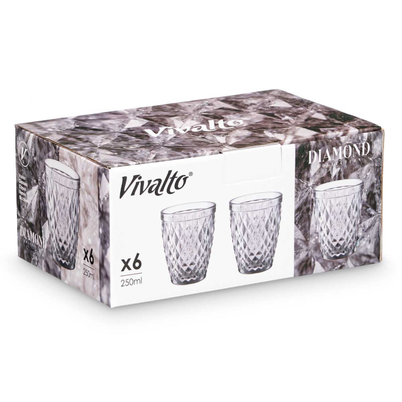 BICCHIERE DIAMANTE GRIGIO 270 ML