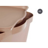 BEIGE PLASTIC STORAGE BOX WITH COVER 24L
