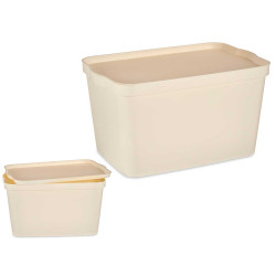 CAIXA PLÁSTICO COM TAMPA 24L CREME 