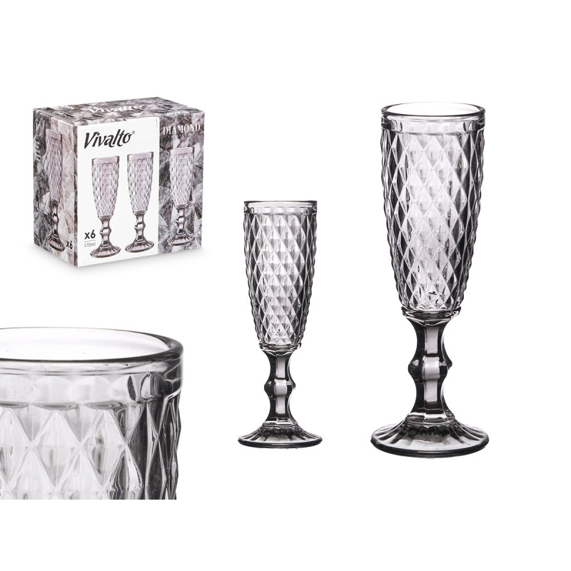 COPA CAVA DIAMANTE GRIS 170 ML